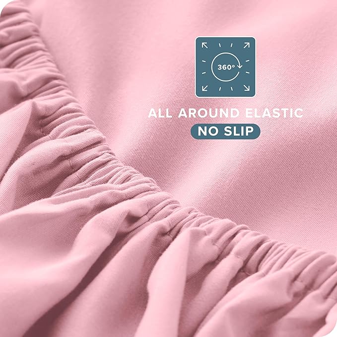 Bare Home Sheet Set - College Dorm Size - Luxury 1800 Ultra-Soft Microfiber Bed Sheets - Deep Pockets - Easy Fit - Extra Soft - 3 Piece Set (Twin XL, Light Pink)