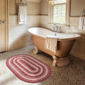 Autumn Maple Burgundy and Tan Oval Braided Rug, Jute, 2x3' - Rustic Primitive Decor for Entryway, Kitchen, Everywhere