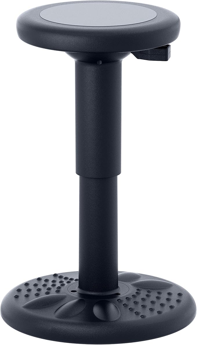 ActiveChairs Adjustable Wobble Stool, Flexible Classroom Seating, Improves Focus, Posture and Helps ADHD/ADD, Sensory Chair, Active Fidget Chairs Adjusts from 16.65" to 23.75" Ages 13-18 Black