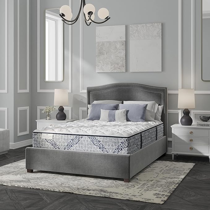 Kingsdown Cushion Firm Hybrid Mattress California King Cooling Gel Memory Foam Layer Multi-Layered Motion Isolation Cool Sleep Quilted Top Luxury Mattresses, 13.5-Inch Passions Merridale