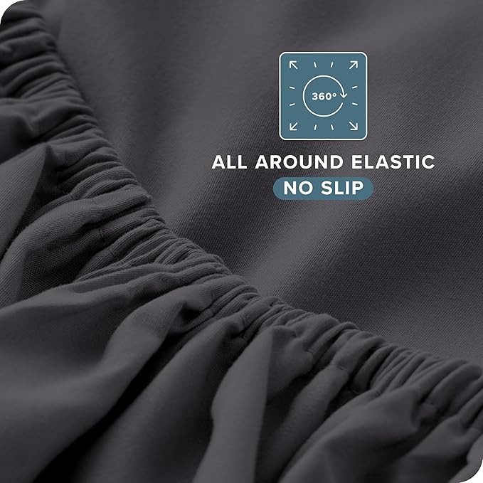 Bare Home Queen Sheet Set - Luxury 1800 Ultra-Soft Microfiber Bed Sheets - Double Brushed - Deep Pockets - Easy Fit - 4 Piece Set - Bedding Sheets & Pillowcases (Queen, Forged Iron Grey)