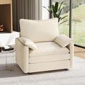 Vesgantti 40" Single Seat Sofa, Comfy Cloud Couch Deep Seat Upholstered Couch Chenille Modern Sofa with Armrest Pillow, Easy Assembly for Living Room, Bedroom and Apartment, Beige