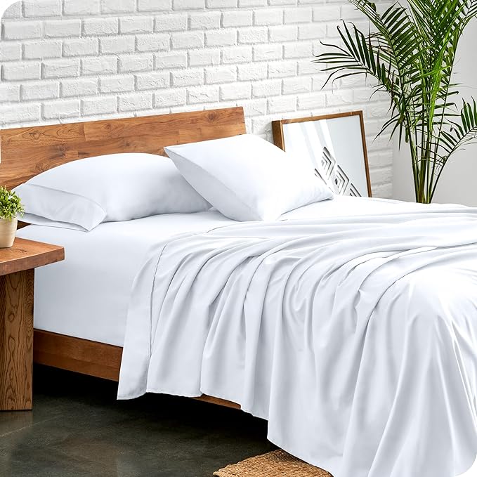 Bare Home Split California King Sheet Set - 1800 Ultra-Soft Microfiber Split California King Bed Sheets - Double Brushed - Deep Pockets - Easy Fit - 5 Piece Set - Bed Sheets (Split Cal King, White)