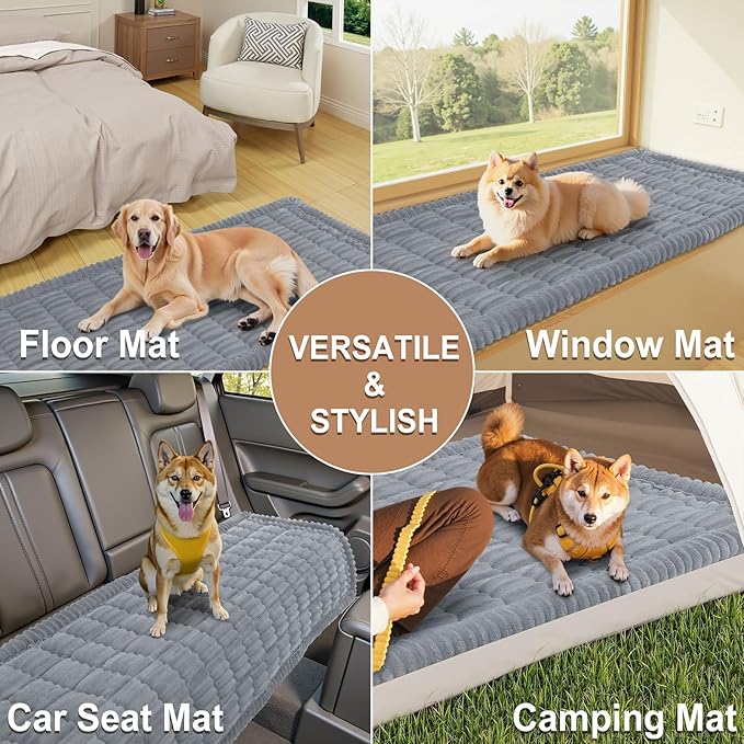 Smiry Couch Cover for Dogs Washable, Non Slip Fuzzy Pet Couch Covers for 3 Cushion Sofa Pet Friendly, Thick Soft Sofa Slipcovers Cushion Protector (Grey, 27.6" x 59")