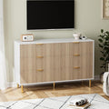 GarveeHome Dresser for Bedroom, Modern Chest of Drawers with Large Drawer, 6 Drawer Dresser with Gold Handles,Wood Storage Cabinet Organizer for Living Room, Hallway, Entryway, Natural