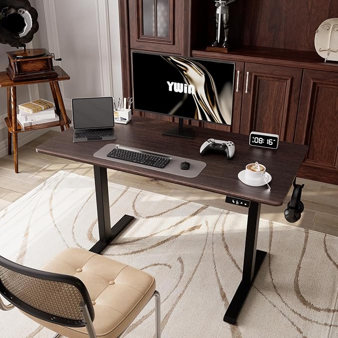 Ywin Electric Height Adjustable Standing Desk, 63 x 24 inches, Ergonomic Stand Up Desk for Home Office