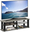 FURINNO Nelly Entertainment Center TV Stand, Short 43.3"(W) x13.4(H) x13.1(D), French Oak Grey/Black