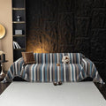 STACYPIK Boho Jacquard Leaves Sofa Cover, Blue Geometric Couch Cover for Dog, Washable Furniture Protector for 3 Cushion Couch, Non Slip Sectional Cover for Loveseat, L Shape Sofa Slipcovers-71X134IN