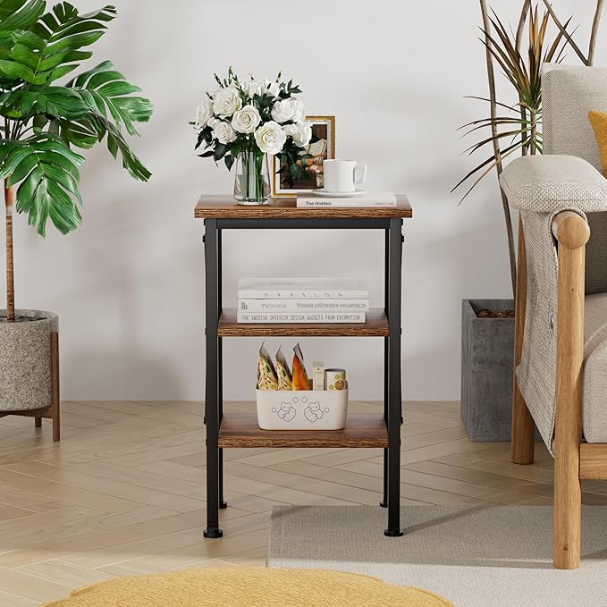 VECELO Modern Nightstands X-Design Side End Table Night Stand with Storage Shelf for Bedroom,Living Room,