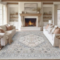 zesthome 10x12 Area Rugs,Stain Resistant Washable Rug,Ultra-Thin Rugs for Living Room,Bedroom,Non-Slip Backing Home Decor Large Area Rug (Beige,10'x12')