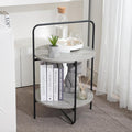 Mijas 2-Tier Side Table, Round End Table, A Stylish and Functional Addition for Home & Office, Perfect for Decor, Storage Solutions, and Enhancing Any Living Space (Cement)