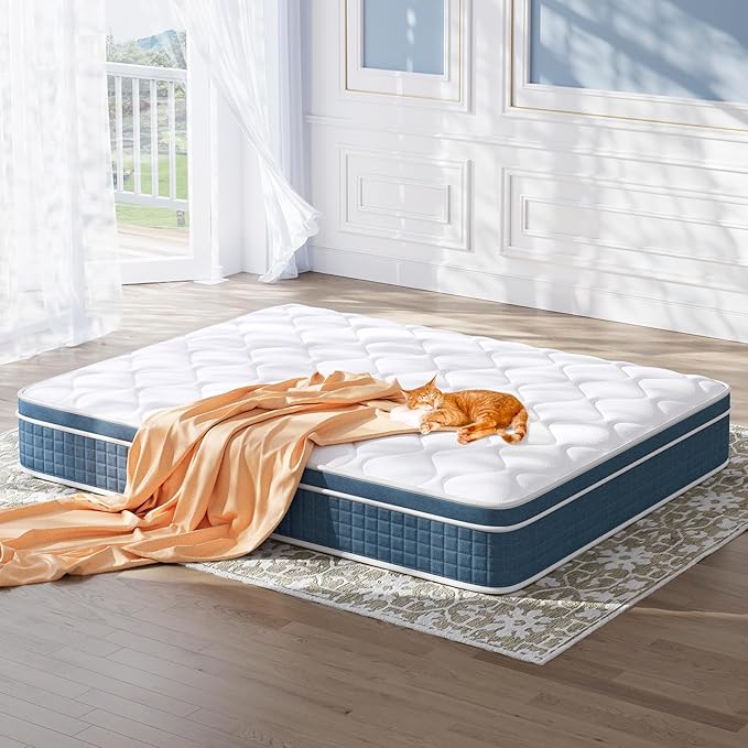 Twin XL Mattress, 12 Inch Hybrid Mattress Twin XL with Individual Pocket Springs and Pressure-Relieving Memory Foam, Breathable, Medium Firm Mattress in a Box 80"x39"x12"