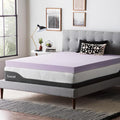 Lucid 4 Inch Lavender Infused Memory Foam Mattress Topper - Ventilated Design – Pressure Relieving Bed Topper - Mattress Pad – CertiPur Certified - Twin Size