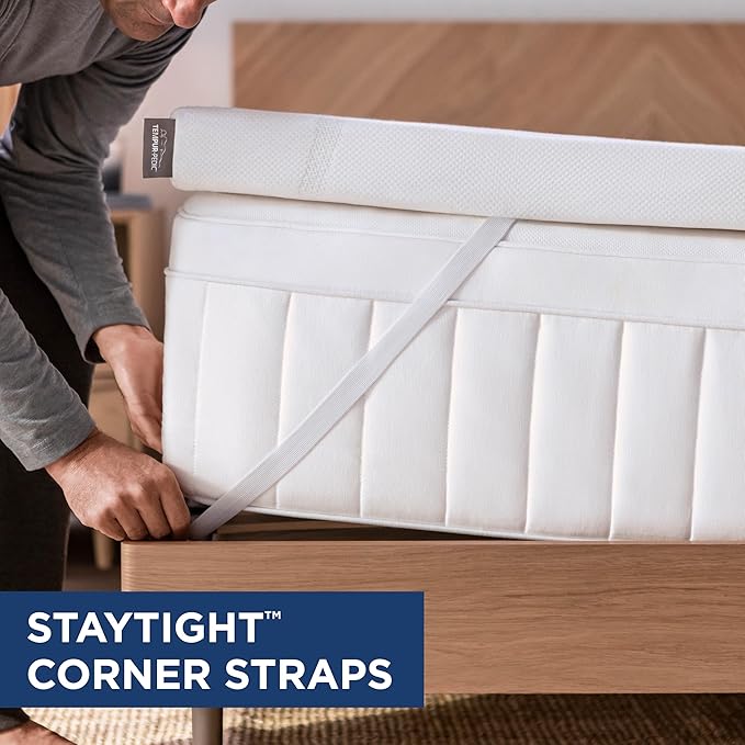 TEMPUR-Adapt (Supreme) 3" Memory Foam Mattress Topper, Full, White