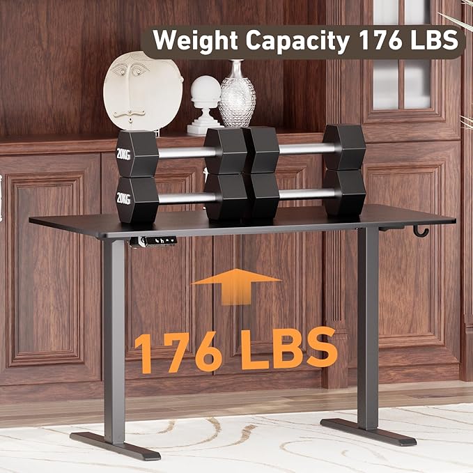 Ywin Electric Height Adjustable Standing Desk, 55 x 24 inches, Ergonomic Stand Up Desk with Wheels for Home Office