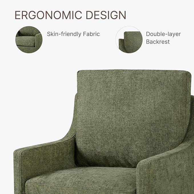 Upholstered Dining Chairs with Casters Easy Assembly Modern Accent Armchair with Rollers for Diningroom Bedroom Livingroom Reading Room,Green,2 Boxs
