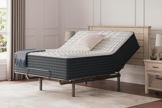 Signature Design by Ashley Hybrid 1300 13 Inch Plush Gel Memory Foam Mattress with Edge Support for Pressure Relief, King, Fiberglass Free, Mattress in A Box