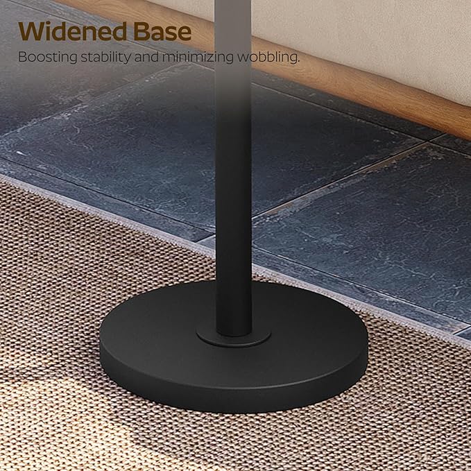 Round Side Table Set of 2, Tall Drink End Table for Small Spaces, Pedestal Style Martini Side Table in Living Room, Bedroom, Dormitory, Brown and Black ET30L2BR