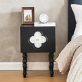 Uniclinens Black Nightstand with Storage, Mid Century Modern Night Stand 23", Solid Wood End Side Table for Bedroom Living Room, Sofa Side Bedside Table with Wooden Legs