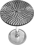 CLEENTABLE Mosaic Coffee Table Stylish Round End Table for Sofa, Living Room, or Bedroom - Elegant Modern Accent Table Decorative Small Side Table with Sturdy Design (Black & Silver)