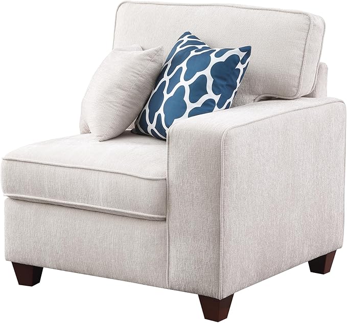 116" Convertible Sectional Couch with Movable Ottoman and 6 Throw Pillows,Chenille Upholstered Comfy Sofa 7 Seater,L-Shaped,Free Combination,Easy Assembly for Living Room,Apartment,Office,Beige