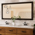 TETOTE 48 x 24 Black Wood Framed Mirror for Bathroom Wall/Bedroom/Living Room/Entryway Farmhouse Rustic Bathroom Vanity Mirror Waterproof (Horizontal/Vertical Mounted)