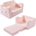 Kids Couch, 2-in-1 Convertible Kids Chair to Lounger Bed, Kids Sofa for Toddler Boys Girls, Ideal for Reading Sleeping Gaming Decor (Pink)