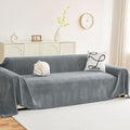 hyha Couch Cover for Dogs, Boho Sofa Covers for 3 Cushion Couch Washable, Chenille Sofa Slipcover for Pets, Soft Loveseat Sectional Couch Throw Blankets with Tassels (Grey, 88.5x118 Inch)