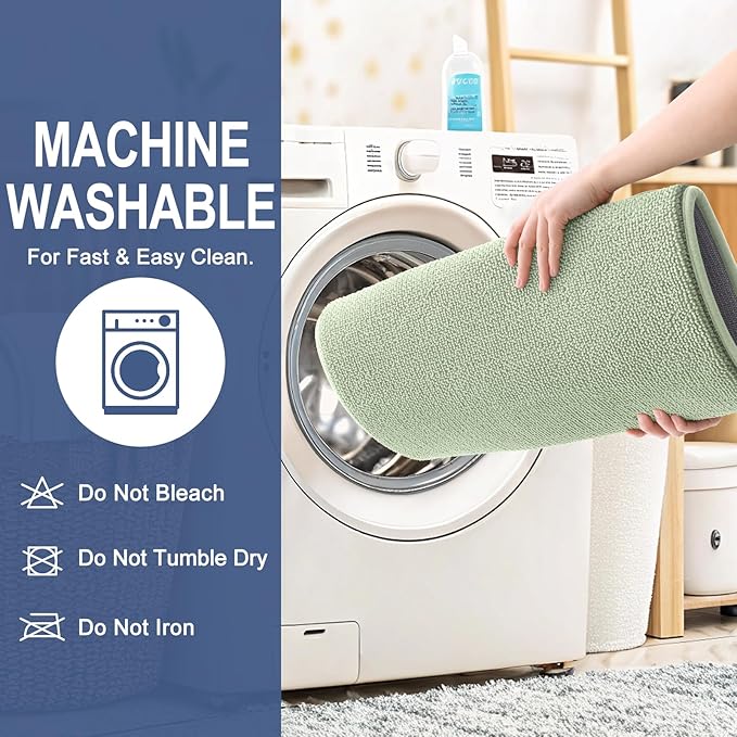 OLANLY Thick Memory Foam Bath Mat Rug 59x20, Extra Soft Absorbent Bathroom Rug, Quick Dry Bath Mats, Non-Slip, Machine Washable Carpet for Bathroom, Tub and Shower, Home Decor Accessories, Sage Green