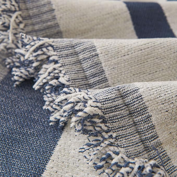 STACYPIK Jacquard Blue Geometric Sofa Cover Thick Soft Boho Couch Covers for 1 Cushion Couch Dogs Cats Furniture Protector Cover Reversible Armchair Cover for Pets Dog Cat Sofa Throw Cover-71X71IN