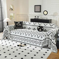 LUFEIJIASHI Boho Couch Covers for Sofa Non Slip Sofa Covers Washable Couch Covers for 3 Cushion Couch Sofa Pet Friendly Sectional Couch Cover Blanket Furniture Protector for Dogs (Black, 91"x150")