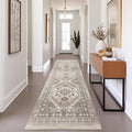 zesthome Washable Runner Rug 2.5x8 - Stain Resistant Entryway Rug,Ultra-Thin Kitchen Rugs, Anti Slip Backing Runner Rugs for Entrance Laundry Room Indoor Hallway (Brown/Beige,2.5'x8')