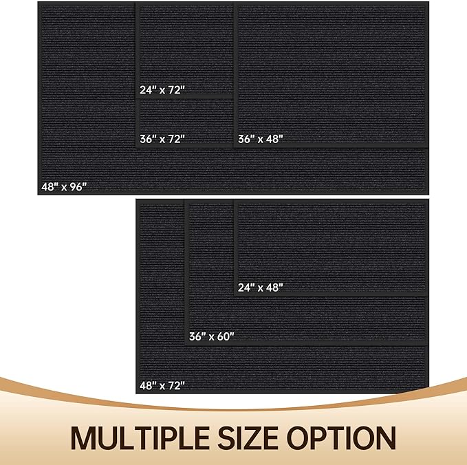 Amyracel Front Door Mat Indoor Outdoor Entrance, 36" x 60" All-Season Waterproof Heavy Duty Doormat for Outside Entry, Stain and Fade Resistant, Low Profile, Easy Clean Patio Entryway Mat
