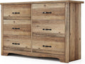 LINSY HOME 6 Drawers Dresser for Bedroom, Wood Bedroom Dresser Modern Drawer Chest, 6 Chest of Drawer, Tall Dresser for Closet, Dressers Organizer for Living Room, Closet, Hallway, Nursery