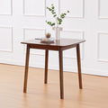 Livinia Aslan 29.5" Malaysian Oak Square Wooden Dining Table/Small Solid Wood Kitchen Desk (Walnut)