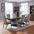 Liberty Furniture Arden Road Opt 7 Piece Trestle Table Set - 6 Upholstered Chairs - Satin Cherry