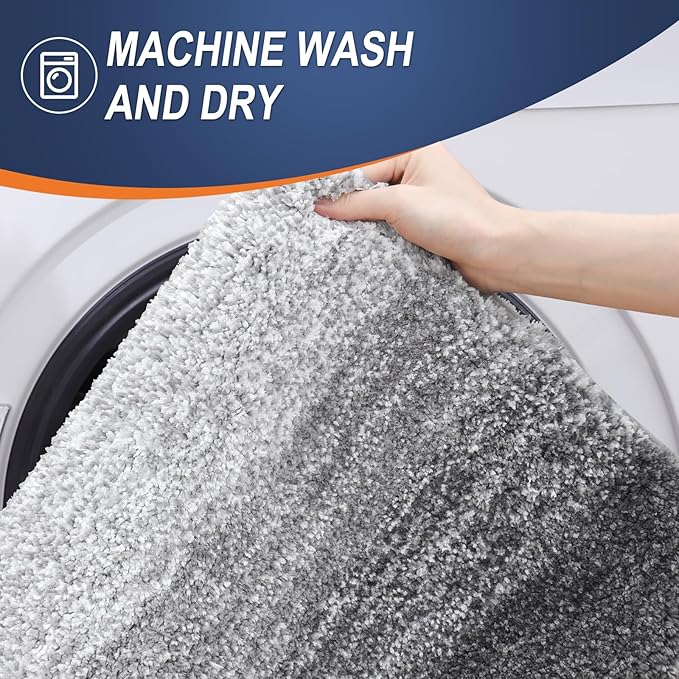 OLANLY Bathroom Runner Rugs 59x17, Extra Soft Absorbent Microfiber Bath Rugs, Rubber Backing, Quick Dry, Machine Washable Bath Mats for Bathroom Floor, Tub and Shower, Home Decor Accessories, Grey
