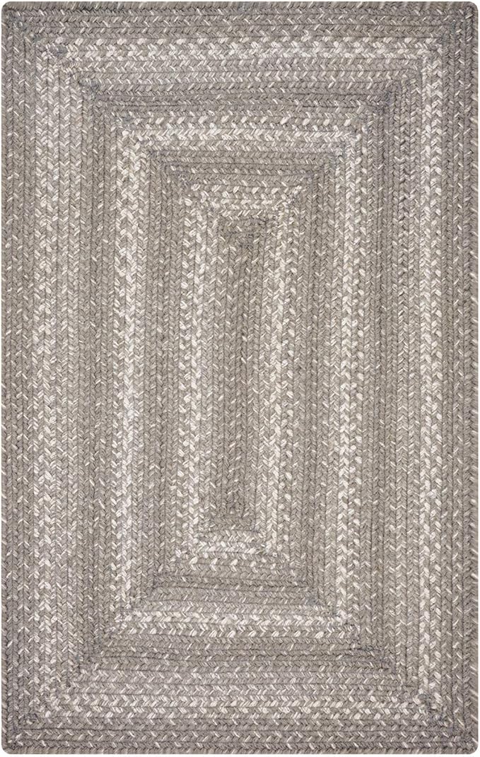 Homespice Grey Cloud Jute Braided Area Rugs, 8x10' Rectangle - Grey, Warm Farmhouse Decor, Perfect for Living Rooms, Dining Areas and Bedrooms - Pet Friendly and Easy to Clean