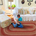 Homespice Apple Pie Jute Red Braided Rugs 5x8' Oval for Living Room, Bedroom Rug and Dining Room. Pet Friendly. Decor Styles- Farmhouse Rug, Rustic, Vintage, Cottage, Primitive, Country, Boho Rug