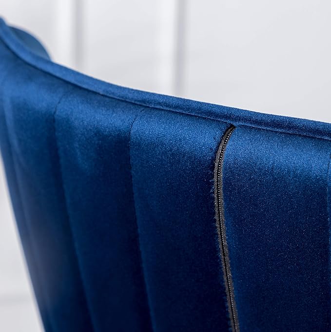 Roundhill Furniture Leland Fabric Upholstered Wingback Bar Stools, Set of 2, Blue