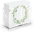 LUGUNU Acrylic Cocktail Napkin Holder-Clear Scalloped Napkin Dispenser for Bar,Bathroom, Kitchen, Dining Room–Stylish Freestanding Guest Towel Napkin Holder for Weddings, Hotels, and Home Decor