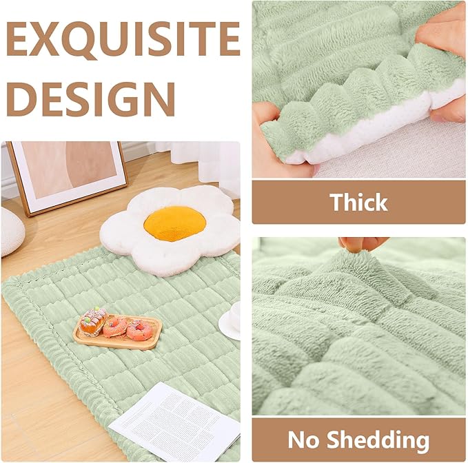 Smiry Couch Cover for Dogs Washable, Non Slip Fuzzy Pet Couch Covers for 3 Cushion Sofa Pet Friendly, Thick Soft Sofa Slipcovers Cushion Protector (Green, 27.6" x 70.9")