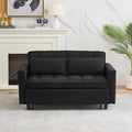 Ball & Cast 54" Convertible Sleeper Sofa Bed,Convertible Pull Out Couch with 2 Pillows,Adjustable Backrest & Side Pocket,Loveseat Futon Sofa Bed for Living Room,Apartment,Corduroy Fabric,Black