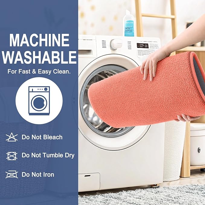 OLANLY Thick Memory Foam Bath Mat Rug 30x20, Extra Soft Absorbent Bathroom Rug, Quick Dry Bath Mats, Non-Slip, Machine Washable Carpet for Bathroom, Tub and Shower, Home Decor Accessories, Coral