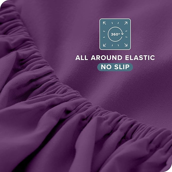 Bare Home Twin Sheet Set - 1800 Ultra-Soft Microfiber Twin Bed Sheets - Double Brushed - Deep Pockets - Easy Fit - Extra Soft - 3 Piece Set - Bedding Sheets & Pillowcases (Twin, Plum)