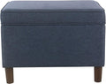 Home Decor | Dinah Collection Modern Storage Ottoman | Ottoman with Storage for Living Room & Bedroom (Navy)