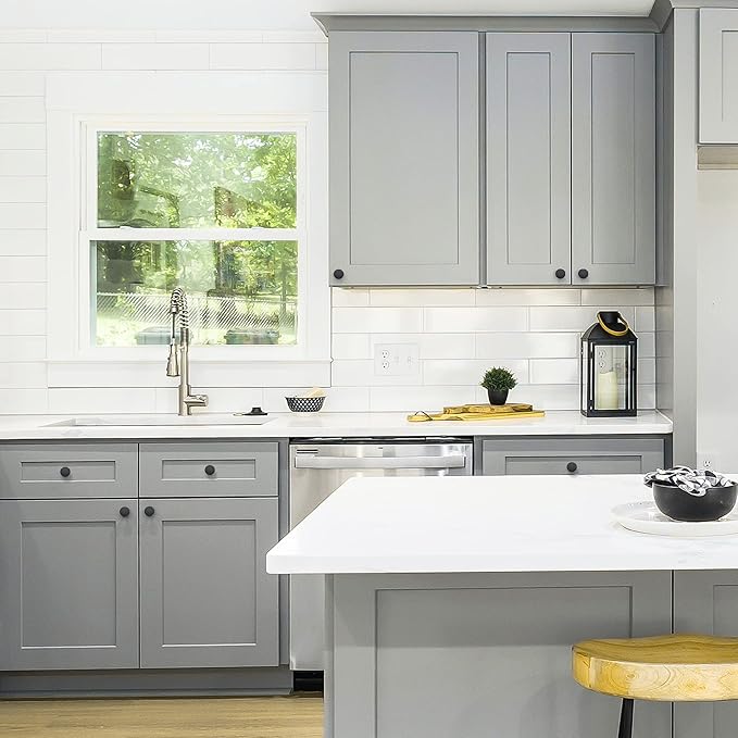 Ravinte 30 Pack Drawer Pulls 1-1/4 Inch Kitchen Cabinet Knobs Solid Round Dresser Drawer Knobs Matte Black Dresser Knobs Drawer Knobs Simple Cabinet Hardware for Cupboard Drawer Pulls