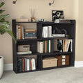 Open Shelf Low Bookcase,Wooden 4-Tier Floor Standing Expandable 25-47 inch Wide Bookcase,with Side Panels Frame for Home and Office