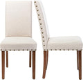 Parsons Kitchen Dining Chair Set Room Modern Upholstered Stylish Fabric High Back with Bronze Nailhead Trim