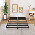 4 Inch Full Size Bed Frame No Box Spring Needed, Heavy Duty Metal Platform Beds with Sturdy Steal Slats for Mattress Foundation, Easy Assembly, Noise Free, Black